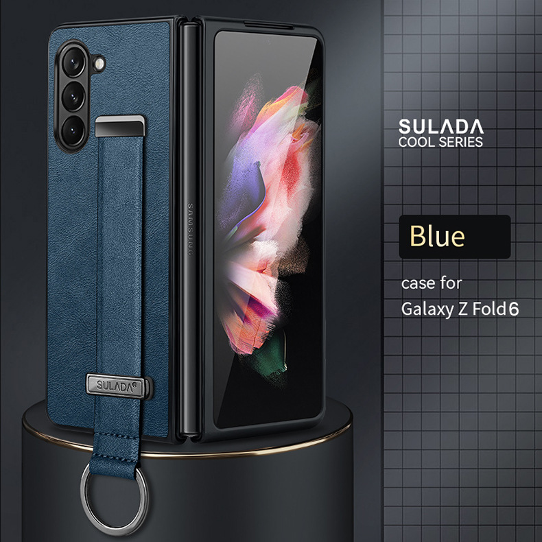 Etui na telefon komórkowy Samsung Zfold6 Sulada biznesowe etui z klapką ze skóry składanej 4/5/6 all-inclusive magnetyczne etui z przyssawką