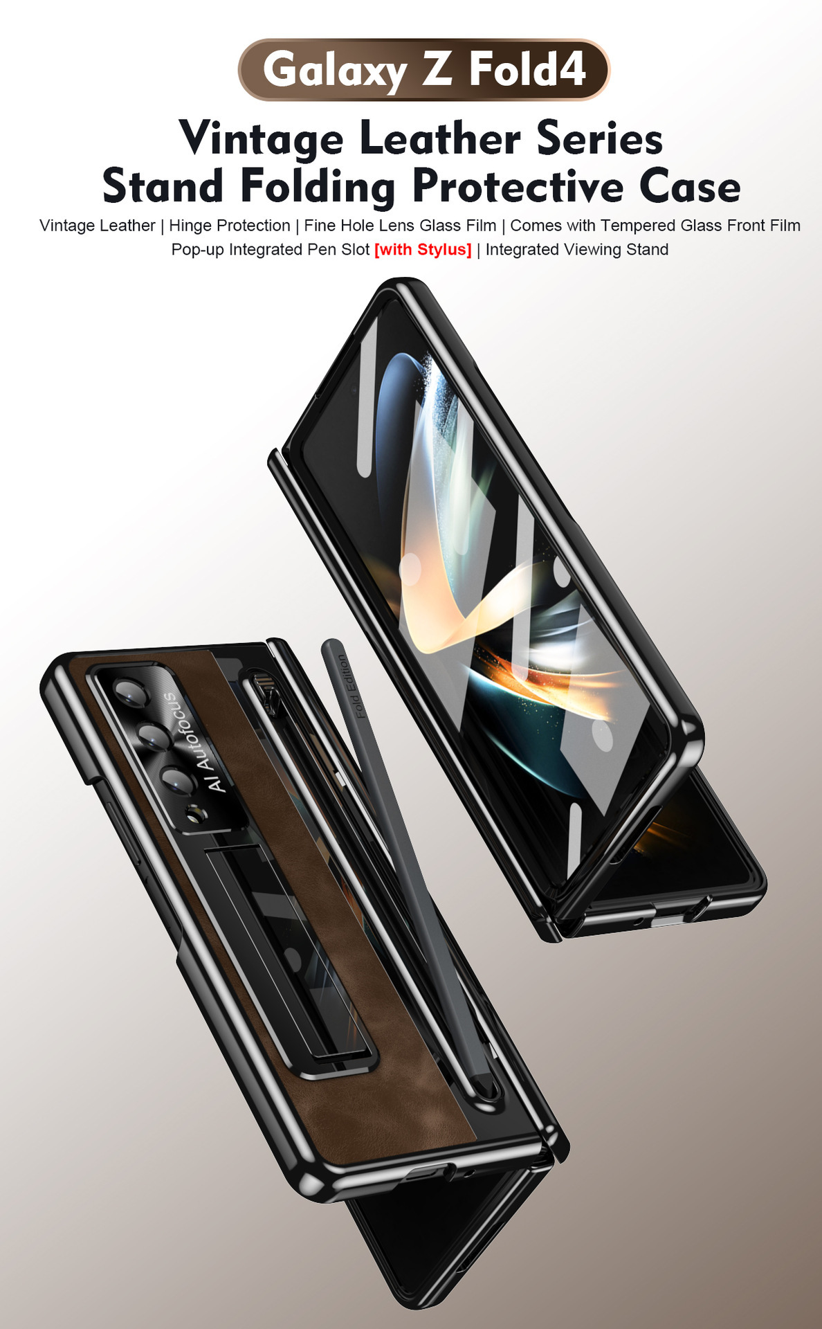 Nadaje się do etui na telefon komórkowy Samsung Zfold FOLD4 składana oficjalna folia na pióro wielofunkcyjne etui ochronne zapobiegające upadkowi