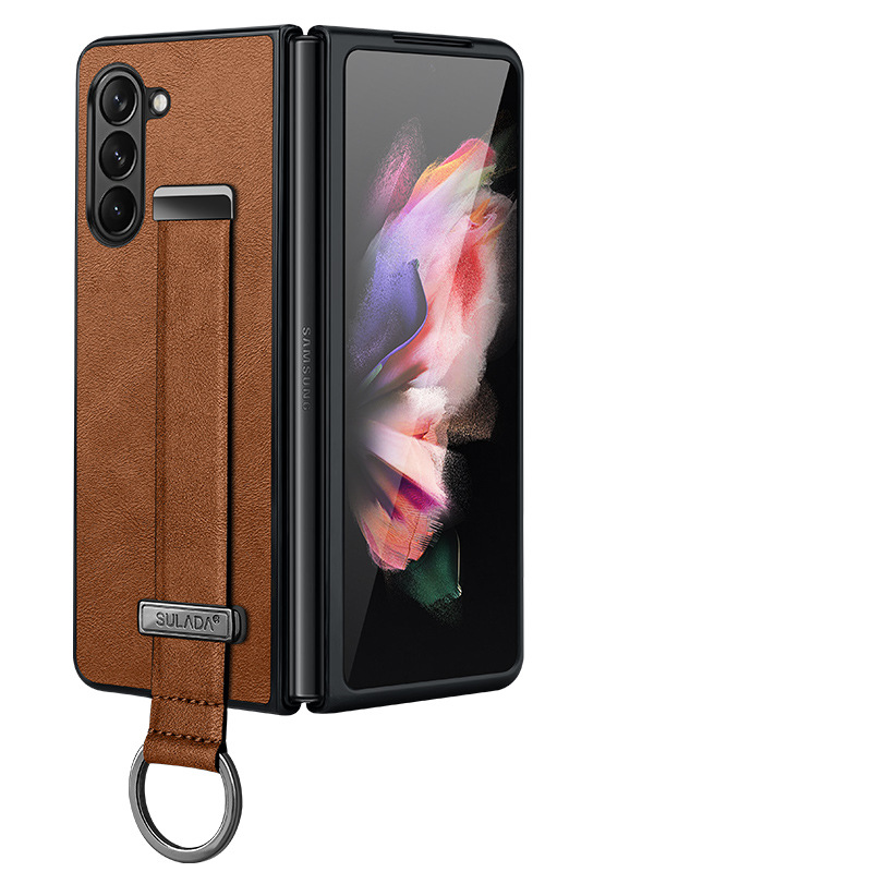 Etui na telefon komórkowy Samsung Zfold6 Sulada biznesowe etui z klapką ze skóry składanej 4/5/6 all-inclusive magnetyczne etui z przyssawką