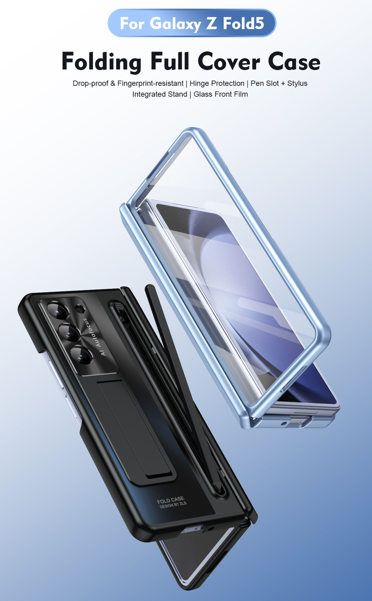 Nadaje się do etui na telefon komórkowy Samsung zfold6 FOLD5 składana oficjalna folia na pióro wielofunkcyjne etui ochronne zapobiegające upadkowi