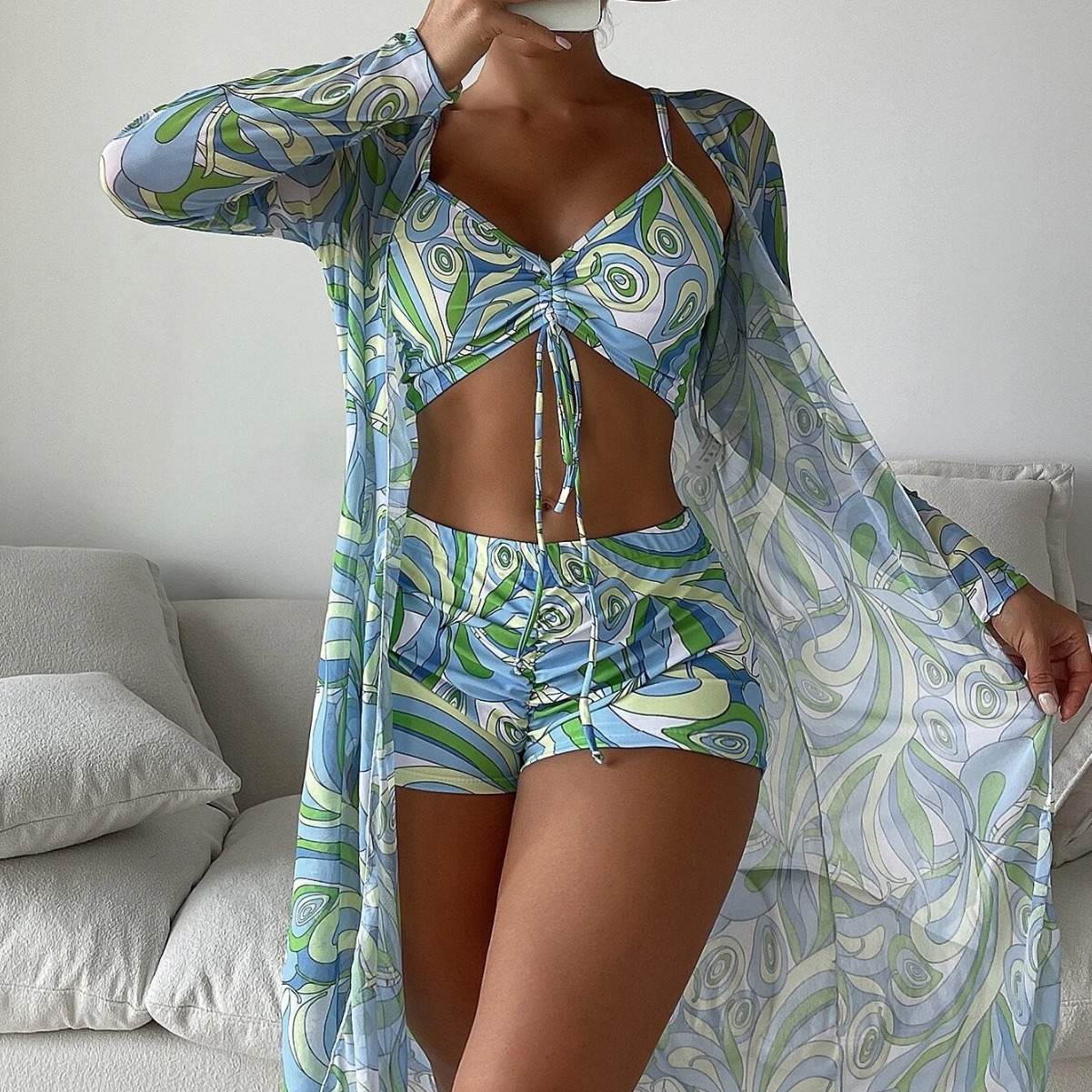 【✨Pirkite 1 ir gaukite 1 nemokamai】👙 Naujas madingas naujas trijų dalių maudymosi kostiumėlis, yra daugiau spalvų