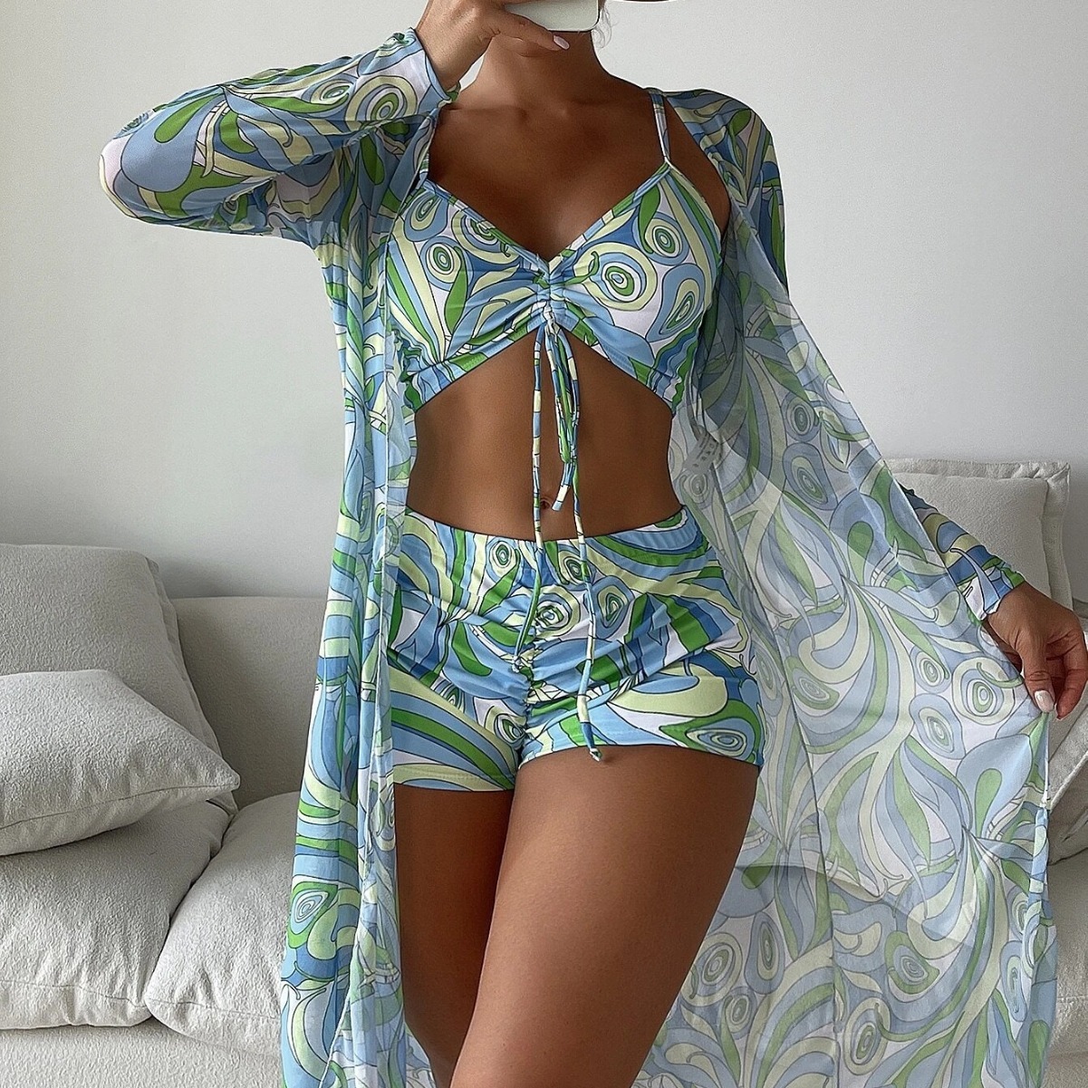 【✨Pirkite 1 ir gaukite 1 nemokamai】👙 Naujas madingas naujas trijų dalių maudymosi kostiumėlis, yra daugiau spalvų