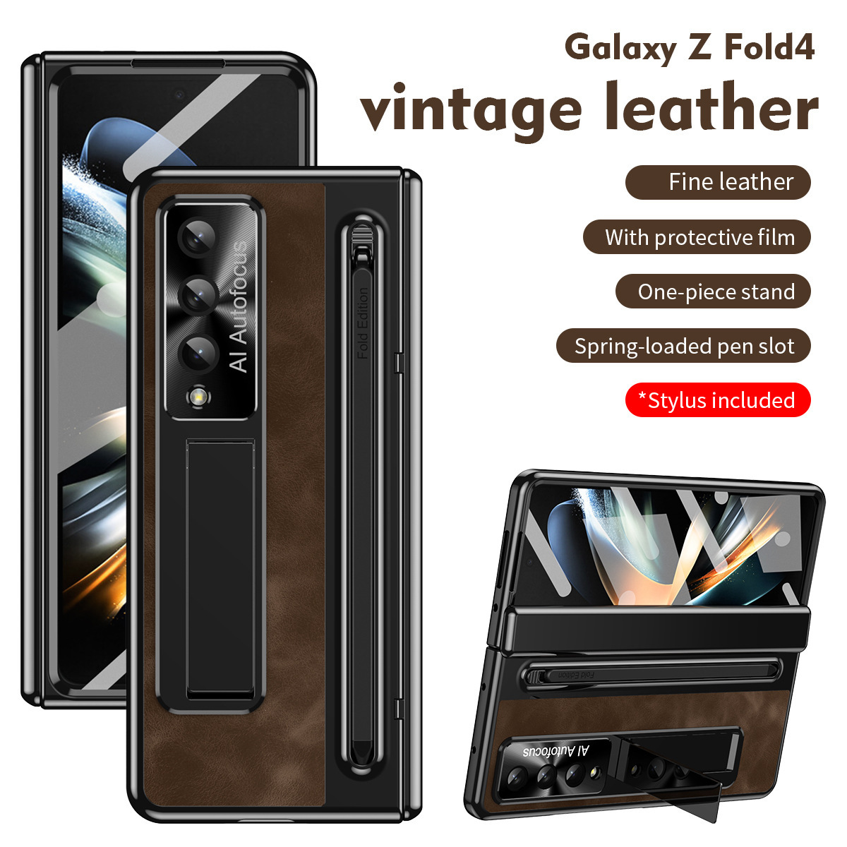 Nadaje się do etui na telefon komórkowy Samsung Zfold FOLD4 składana oficjalna folia na pióro wielofunkcyjne etui ochronne zapobiegające upadkowi