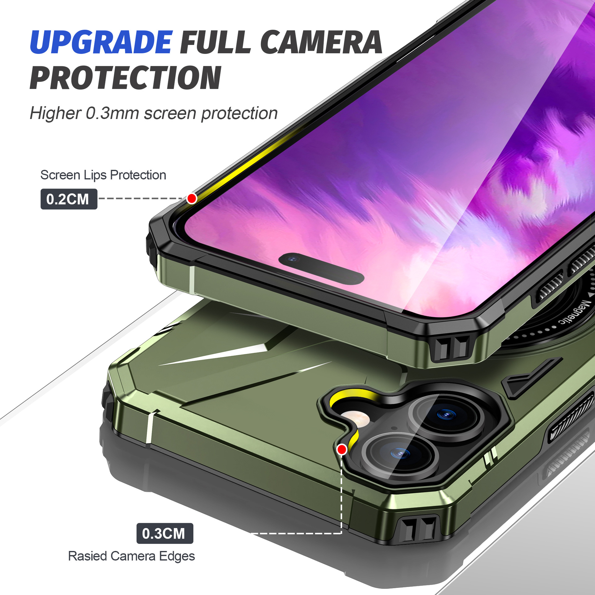 Pasuje do magnetycznego uchwytu pierścieniowego Apple 16 pro max 15 etui ochronnego na telefon komórkowy