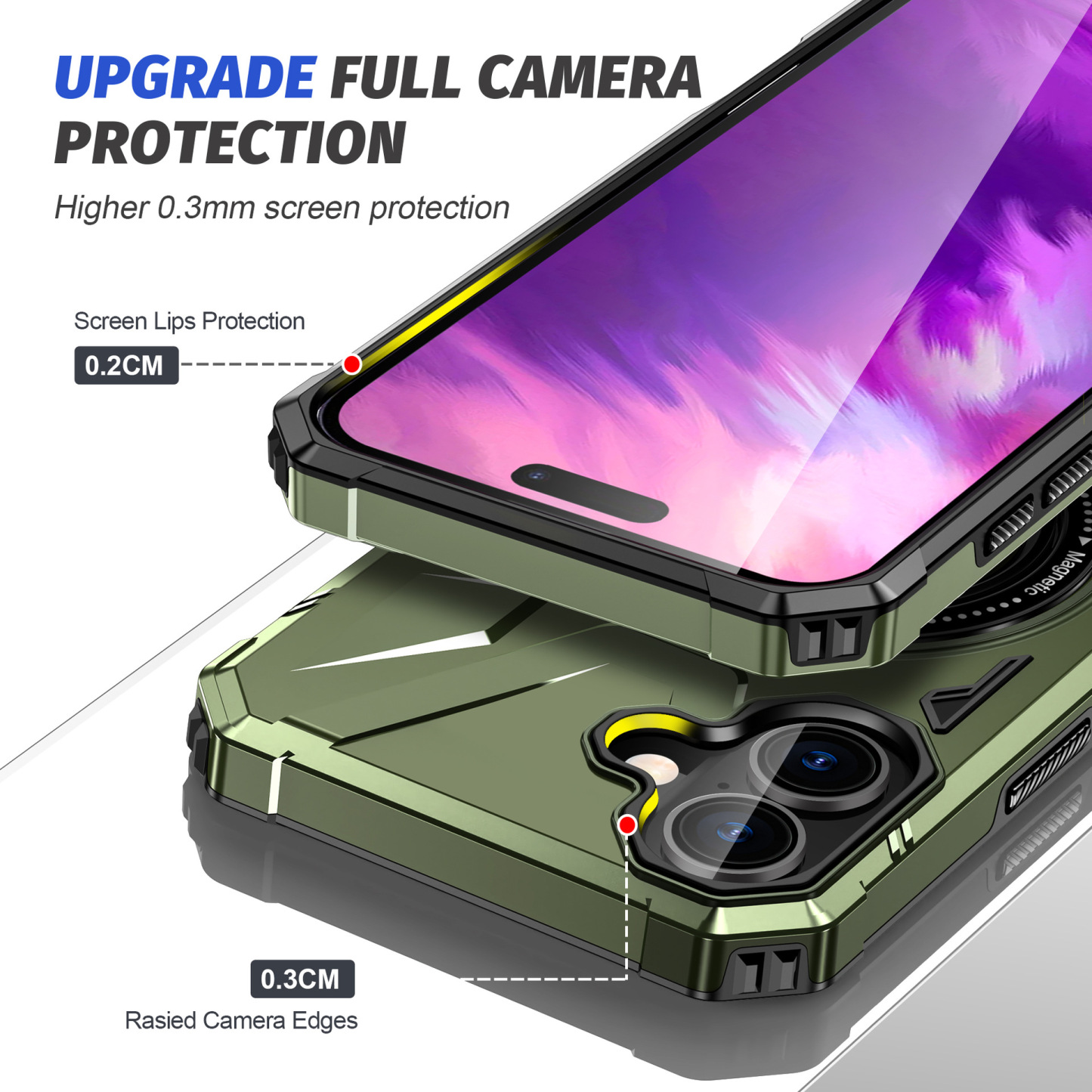 Pasuje do magnetycznego uchwytu pierścieniowego Apple 16 pro max 15 etui ochronnego na telefon komórkowy
