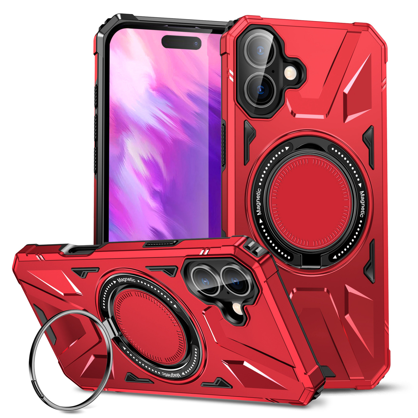 Pasuje do magnetycznego uchwytu pierścieniowego Apple 16 pro max 15 etui ochronnego na telefon komórkowy