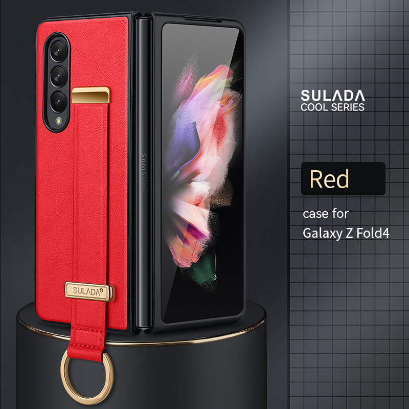 Etui na telefon komórkowy Samsung Zfold6 Sulada biznesowe etui z klapką ze skóry składanej 4/5/6 all-inclusive magnetyczne etui z przyssawką