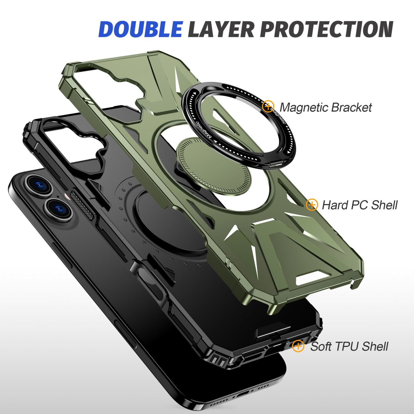 Pasuje do magnetycznego uchwytu pierścieniowego Apple 16 pro max 15 etui ochronnego na telefon komórkowy