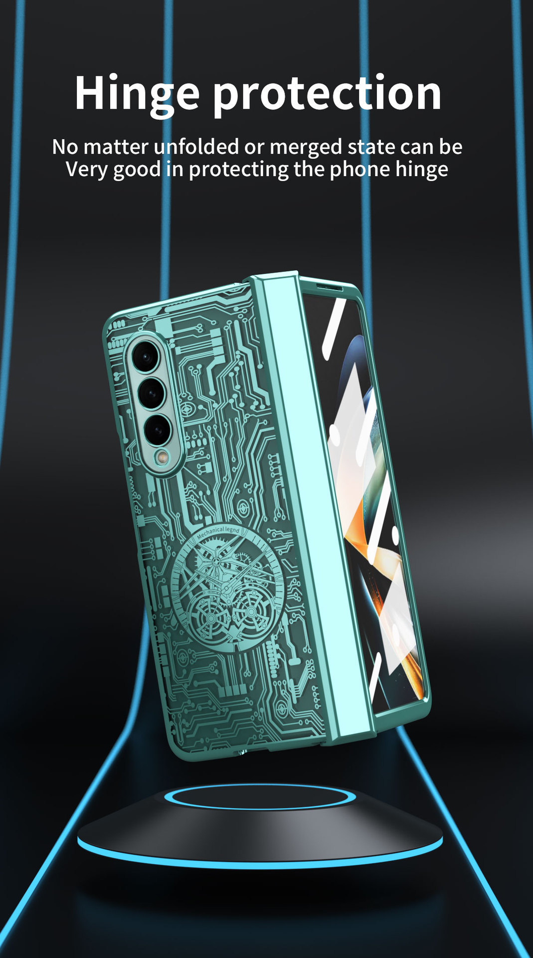 Pasuje do etui na telefon komórkowy Samsung zfold5 FOLD4 składany ekran galwaniczny zamek błyskawiczny przezroczysty futerał ochronny składany 3 5G