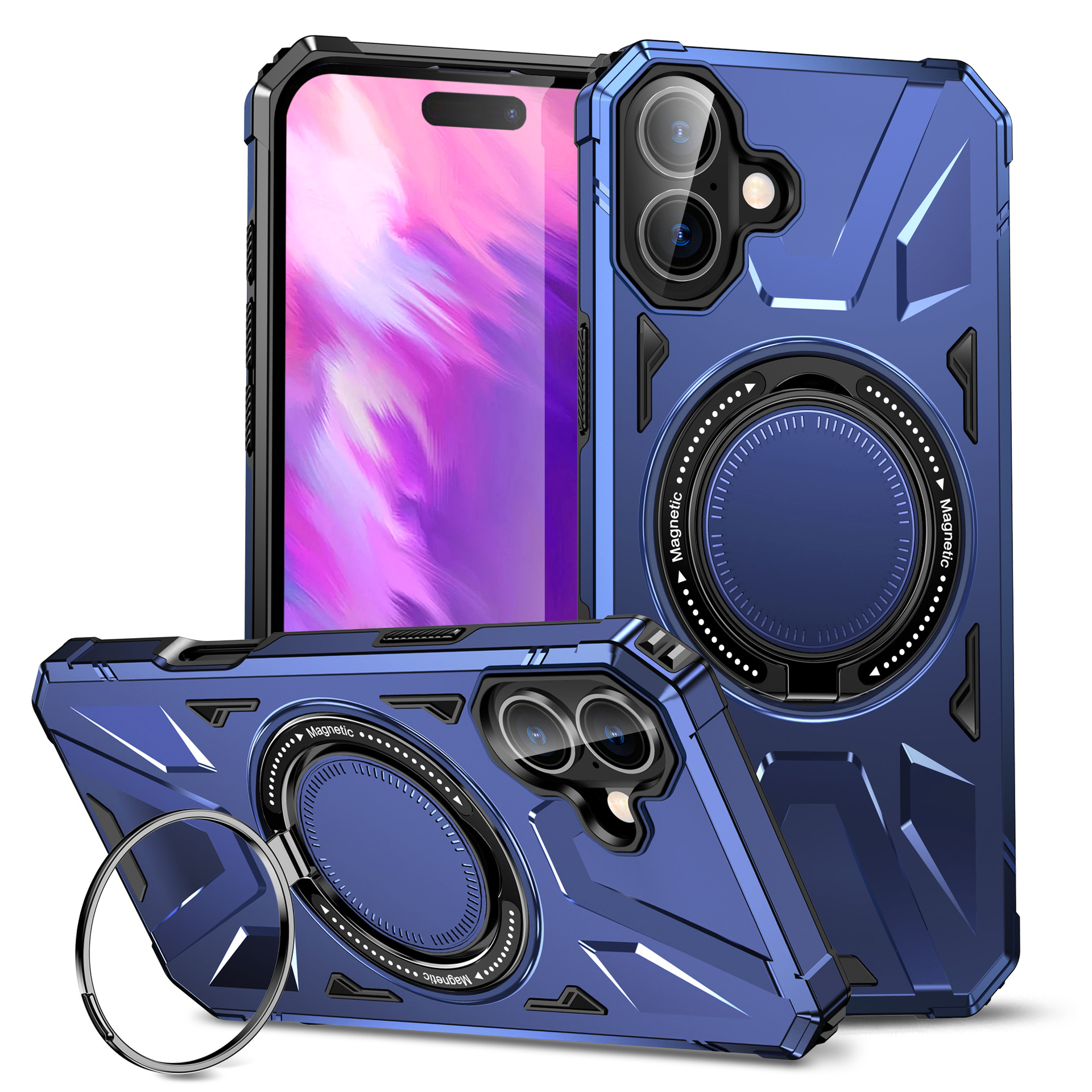 Pasuje do magnetycznego uchwytu pierścieniowego Apple 16 pro max 15 etui ochronnego na telefon komórkowy
