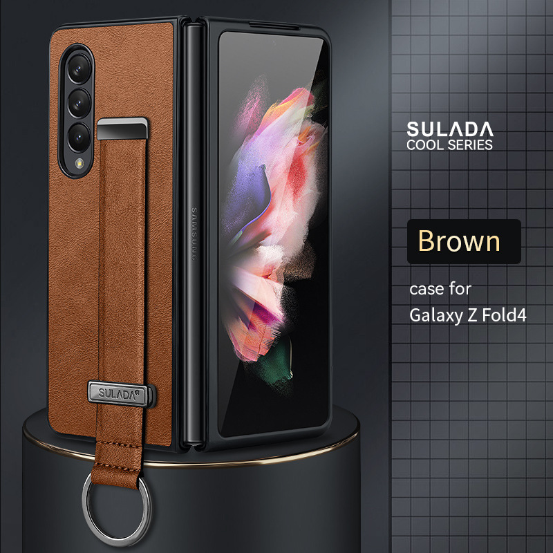 Etui na telefon komórkowy Samsung Zfold6 Sulada biznesowe etui z klapką ze skóry składanej 4/5/6 all-inclusive magnetyczne etui z przyssawką