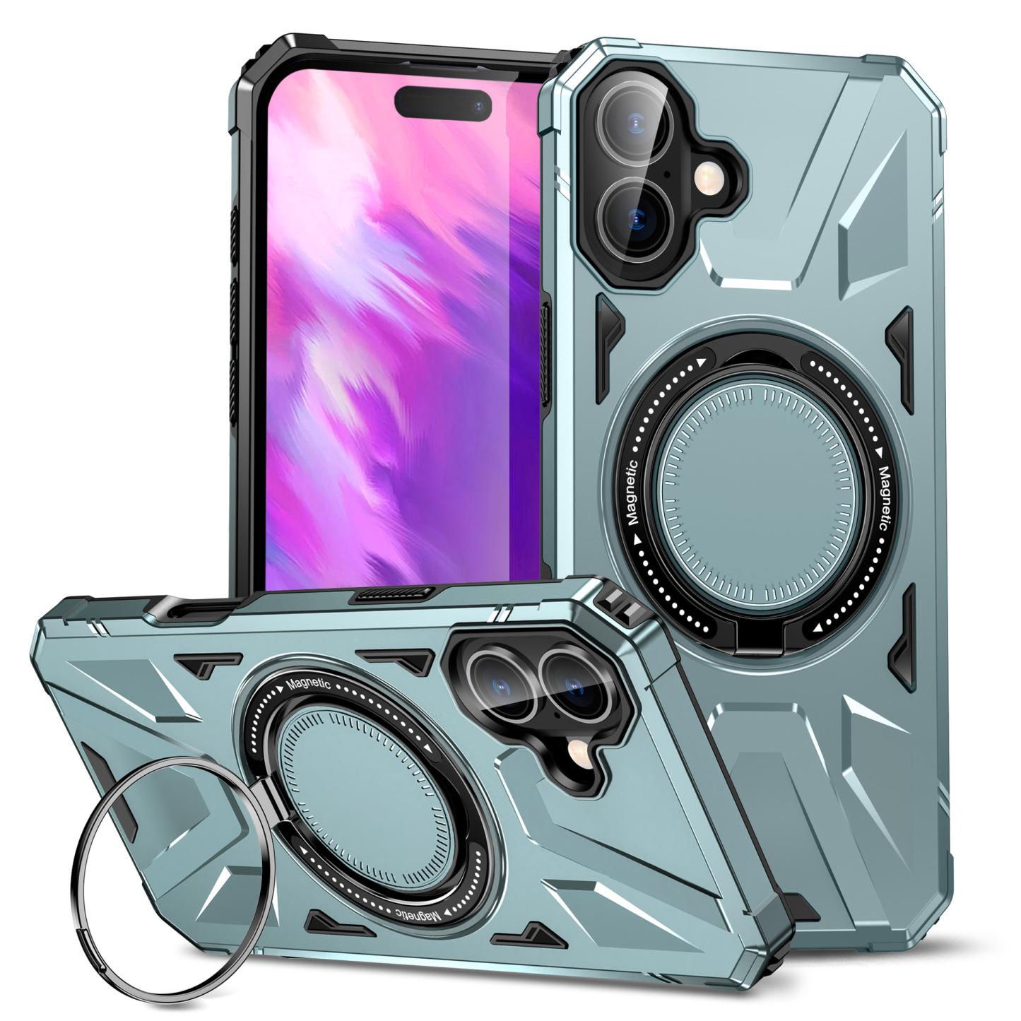 Pasuje do magnetycznego uchwytu pierścieniowego Apple 16 pro max 15 etui ochronnego na telefon komórkowy