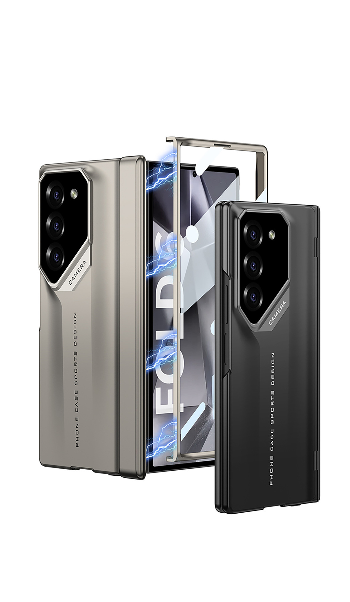 SPORTOWY DESIGN | Magnetyczny zawias odporny na wstrząsy pokrowiec na telefon z osłoną ekranu do Galaxy Z Fold 6/5/4