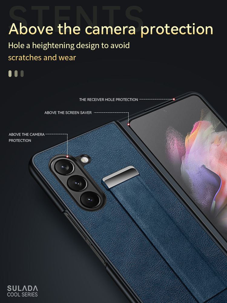 Etui na telefon komórkowy Samsung Zfold6 Sulada biznesowe etui z klapką ze skóry składanej 4/5/6 all-inclusive magnetyczne etui z przyssawką
