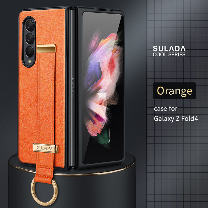 Etui na telefon komórkowy Samsung Zfold6 Sulada biznesowe etui z klapką ze skóry składanej 4/5/6 all-inclusive magnetyczne etui z przyssawką
