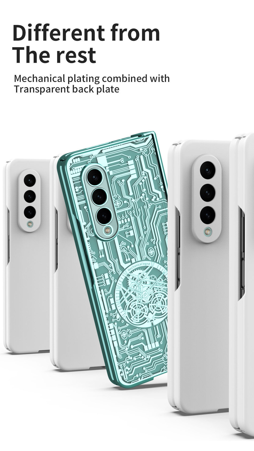 Pasuje do etui na telefon komórkowy Samsung zfold5 FOLD4 składany ekran galwaniczny zamek błyskawiczny przezroczysty futerał ochronny składany 3 5G