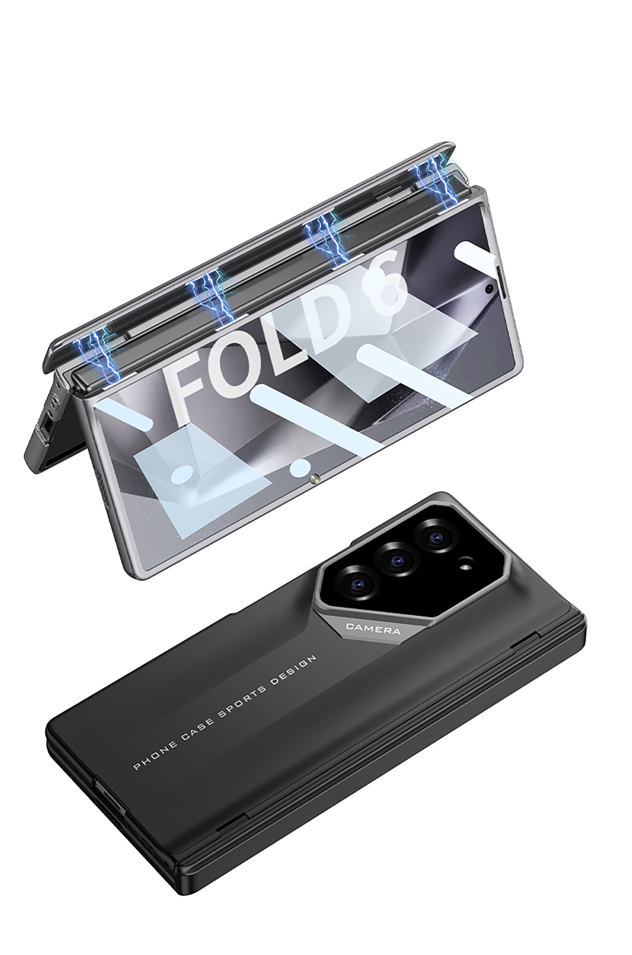 SPORTOWY DESIGN | Magnetyczny zawias odporny na wstrząsy pokrowiec na telefon z osłoną ekranu do Galaxy Z Fold 6/5/4