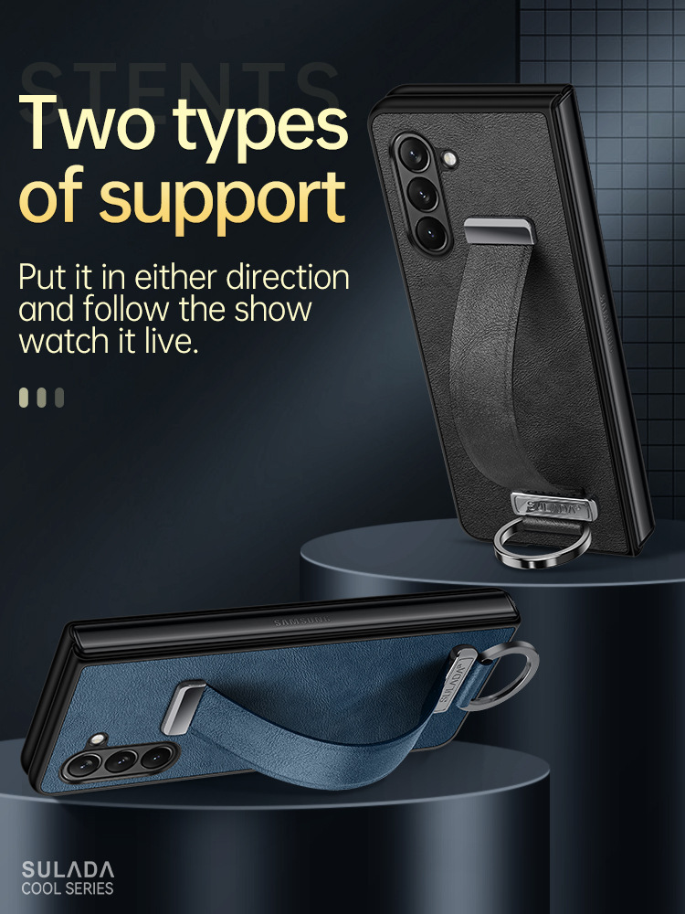 Etui na telefon komórkowy Samsung Zfold6 Sulada biznesowe etui z klapką ze skóry składanej 4/5/6 all-inclusive magnetyczne etui z przyssawką