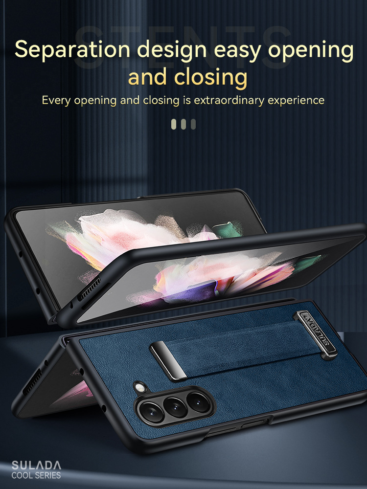 Etui na telefon komórkowy Samsung Zfold6 Sulada biznesowe etui z klapką ze skóry składanej 4/5/6 all-inclusive magnetyczne etui z przyssawką