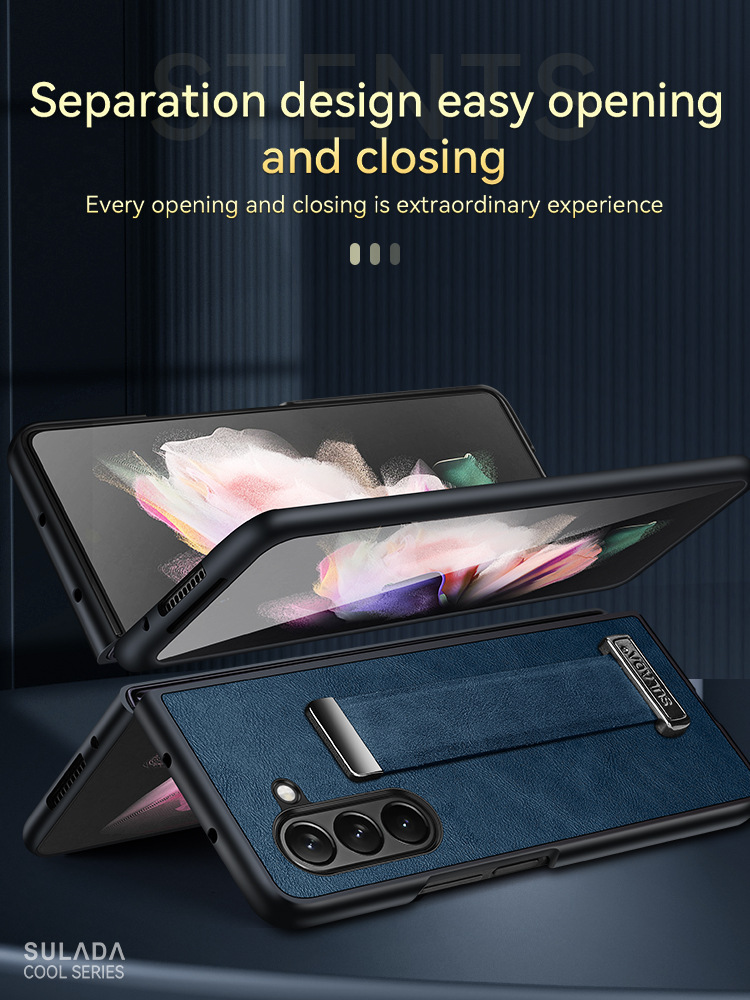 Etui na telefon komórkowy Samsung Zfold6 Sulada biznesowe etui z klapką ze skóry składanej 4/5/6 all-inclusive magnetyczne etui z przyssawką
