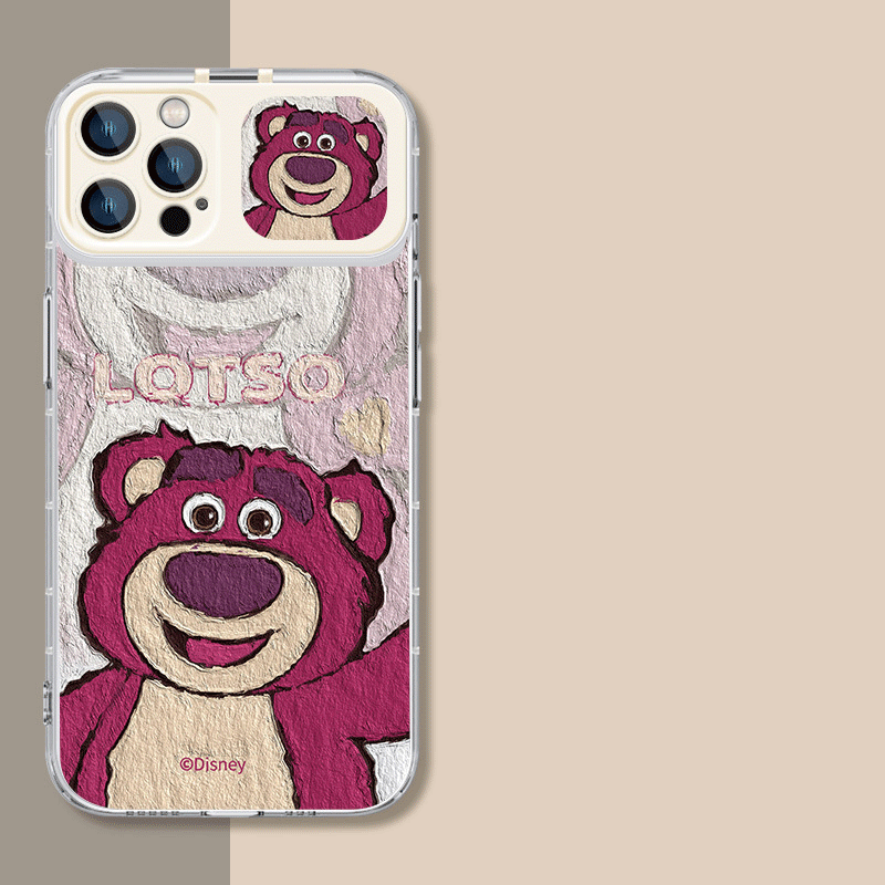 Καθρέφτης μακιγιάζ Strawberry Bear κατάλληλος για θήκη κινητού Apple 14 iPhone 13 promax stand 12 σιλικόνη μαλακό κέλυφος 11