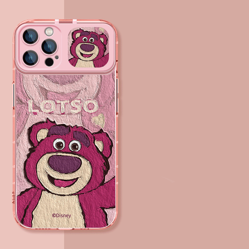 Καθρέφτης μακιγιάζ Strawberry Bear κατάλληλος για θήκη κινητού Apple 14 iPhone 13 promax stand 12 σιλικόνη μαλακό κέλυφος 11