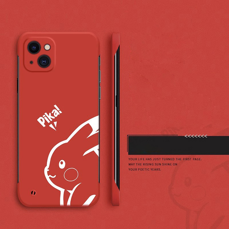 Κατάλληλο για θήκη κινητού τηλεφώνου iPhone15 Pikachu με μοτίβο κινουμένων σχεδίων βαμμένο Apple 14Promax χωρίς περίγραμμα προστατευτική θήκη με σκληρό κέλυφος