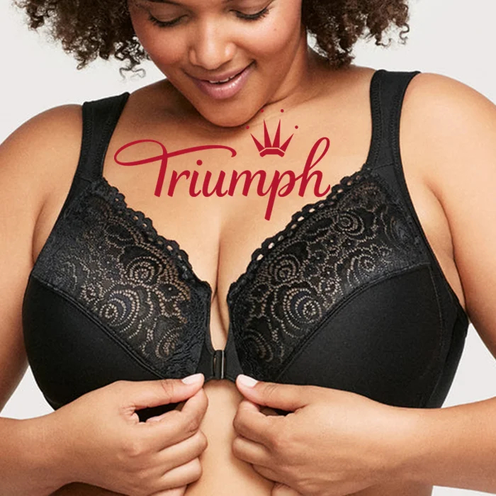 Triumph® — 3 sztuki💖50% taniej✨2024 Nowy styl, ręcznie haftowany duży biustonosz z guzikami z przodu【65A-120H】