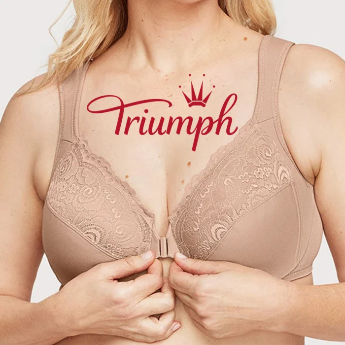 Triumph® — 3 sztuki💖50% taniej✨2024 Nowy styl, ręcznie haftowany duży biustonosz z guzikami z przodu【65A-120H】