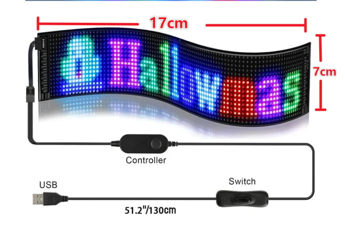 Ultracienki, elastyczny ekran LED Bluetooth