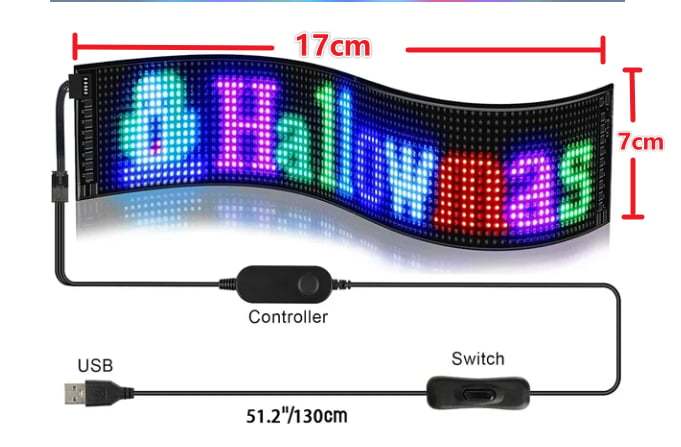 Ultracienki, elastyczny ekran LED Bluetooth