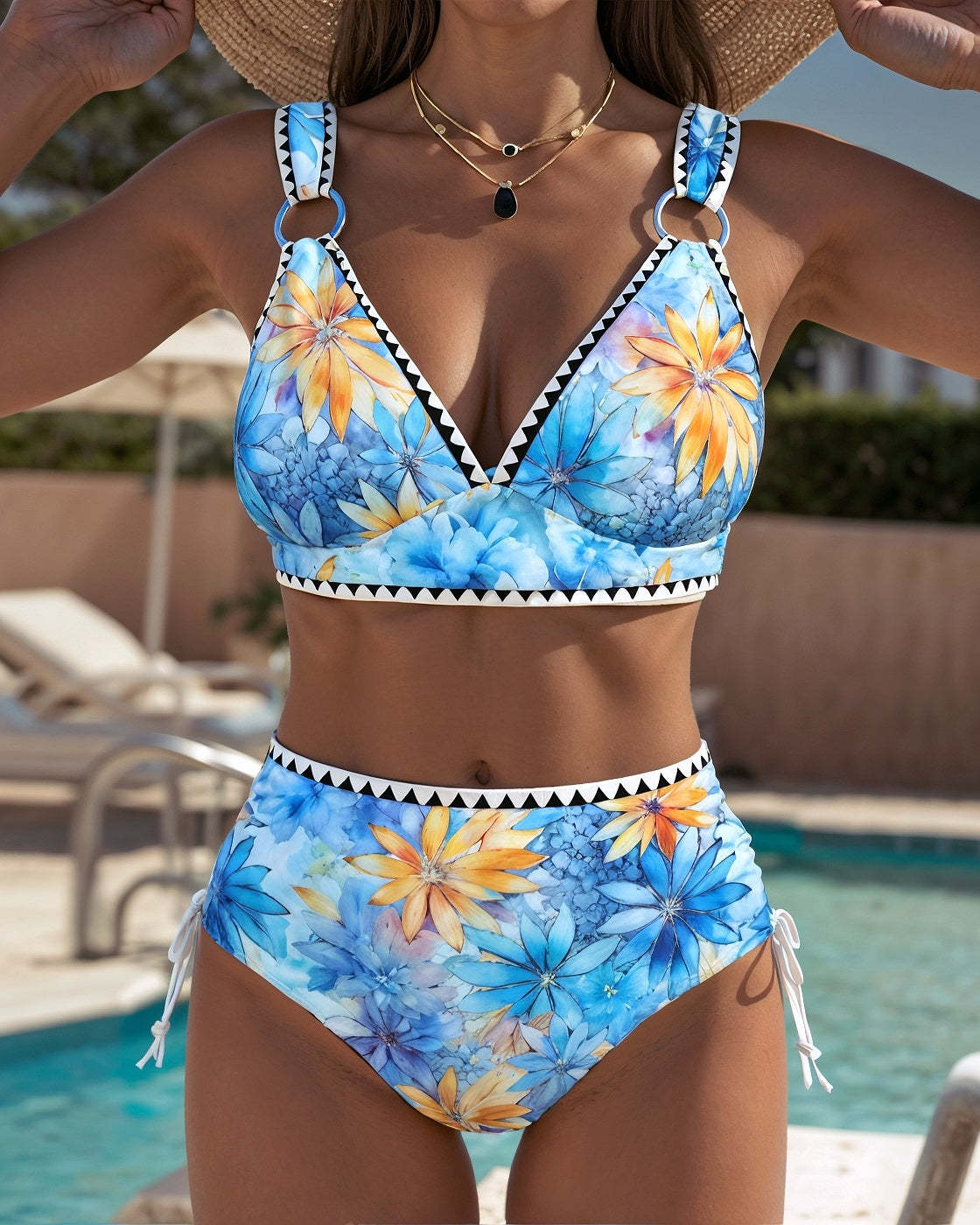 Mila – Piękne Bikini W Kwiatowy Wzór, Dwuczęściowy Komplet