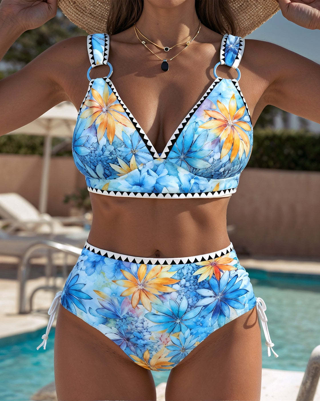 Mila – Piękne Bikini W Kwiatowy Wzór, Dwuczęściowy Komplet