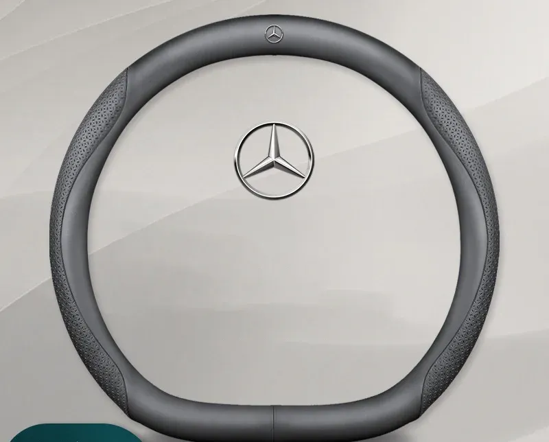 Skórzana osłona kierownicy samochodu