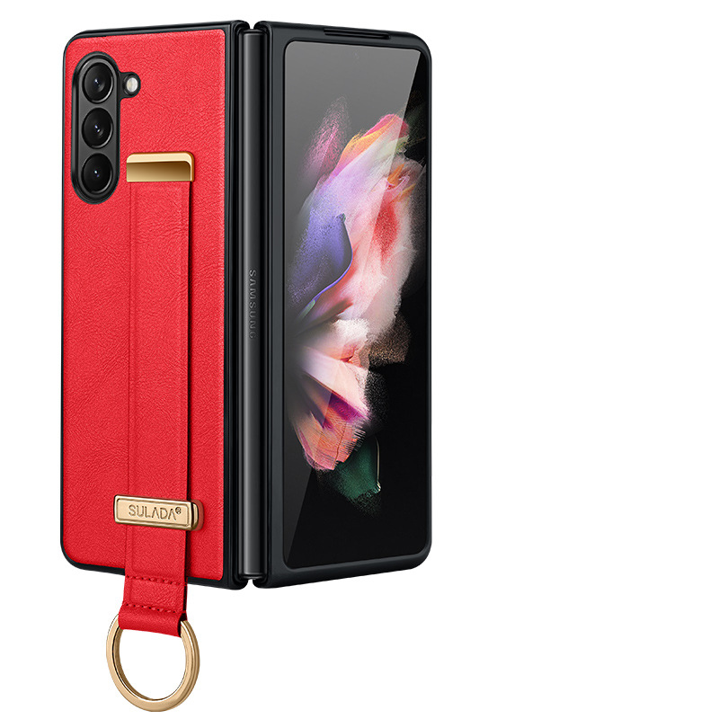 Etui na telefon komórkowy Samsung Zfold6 Sulada biznesowe etui z klapką ze skóry składanej 4/5/6 all-inclusive magnetyczne etui z przyssawką