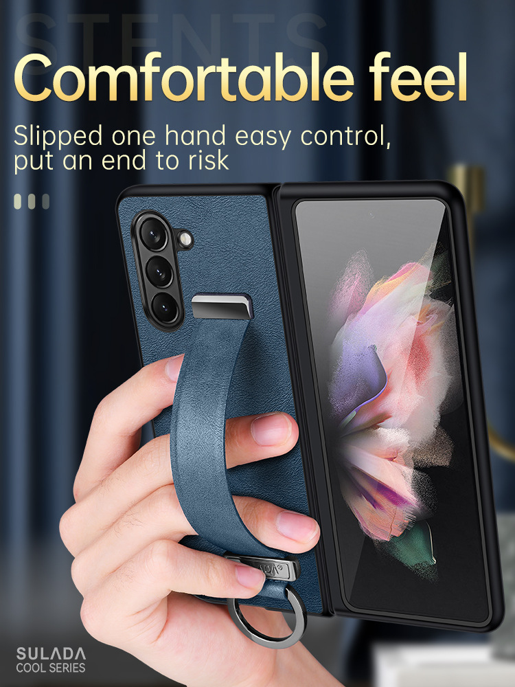 Etui na telefon komórkowy Samsung Zfold6 Sulada biznesowe etui z klapką ze skóry składanej 4/5/6 all-inclusive magnetyczne etui z przyssawką