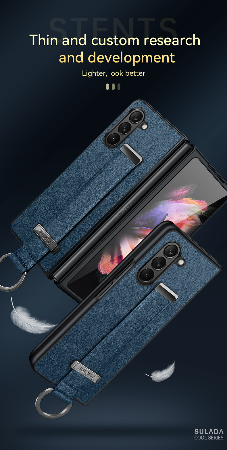 Etui na telefon komórkowy Samsung Zfold6 Sulada biznesowe etui z klapką ze skóry składanej 4/5/6 all-inclusive magnetyczne etui z przyssawką