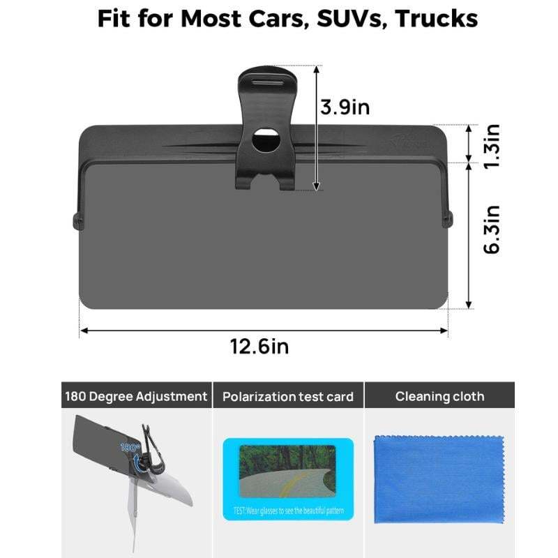 Extensor de viseira polarizado anti-reflexo universal - dia e noite