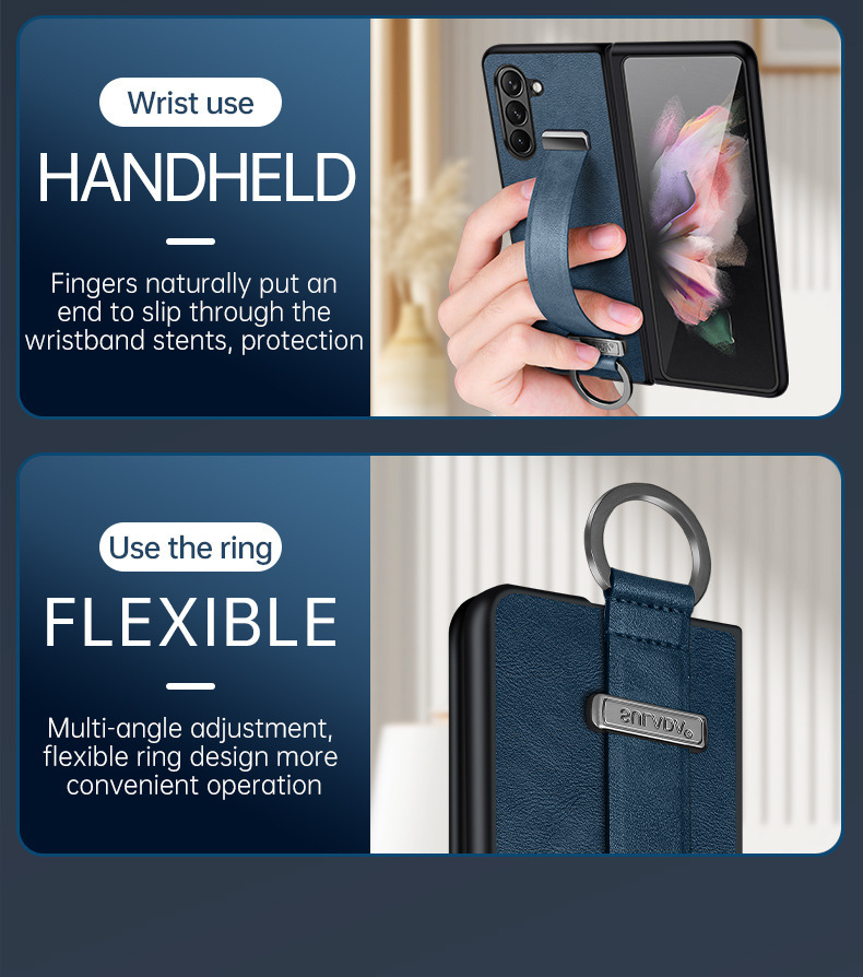 Etui na telefon komórkowy Samsung Zfold6 Sulada biznesowe etui z klapką ze skóry składanej 4/5/6 all-inclusive magnetyczne etui z przyssawką