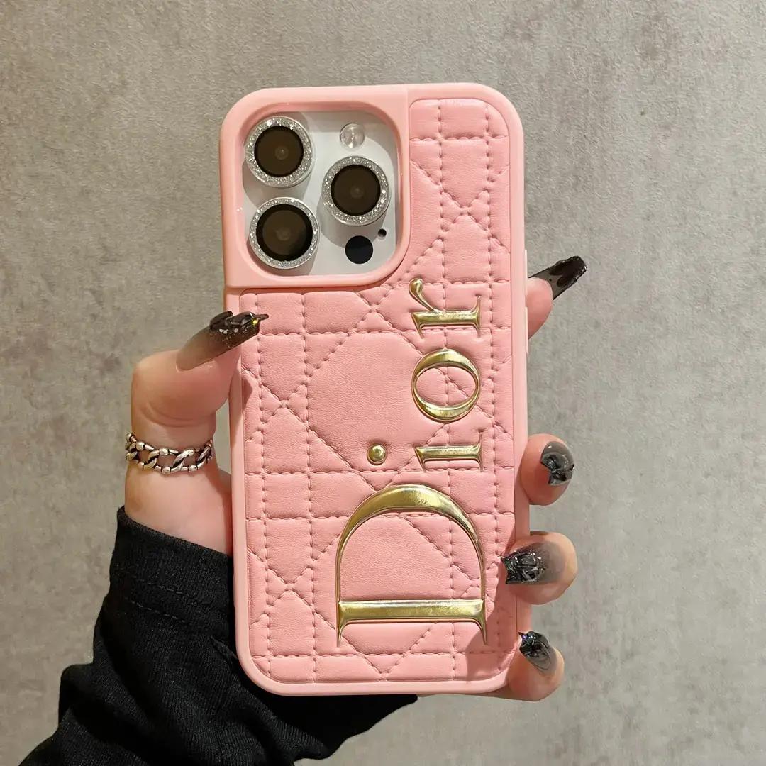 Wysokiej klasy skóra Dior odpowiednia do luksusowego etui na telefon komórkowy Apple 13ProMax 12 Light Luxury iPhone15