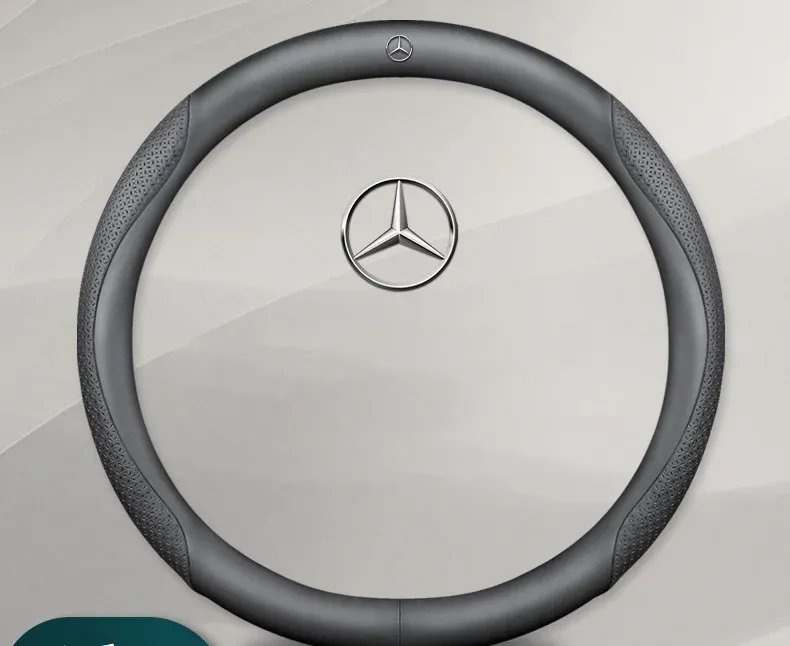 Skórzana osłona kierownicy samochodu