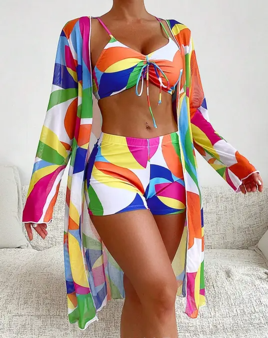 【✨Pirkite 1 ir gaukite 1 nemokamai】👙 Naujas madingas naujas trijų dalių maudymosi kostiumėlis, yra daugiau spalvų