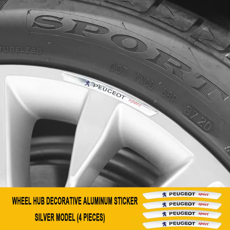 Adesivo de carro de metal com roda de personalidade 3D (4 peças)