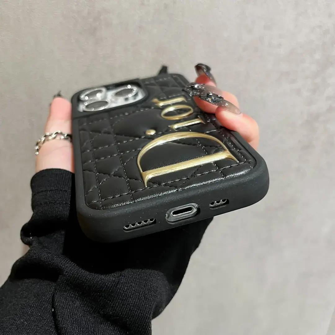 Wysokiej klasy skóra Dior odpowiednia do luksusowego etui na telefon komórkowy Apple 13ProMax 12 Light Luxury iPhone15