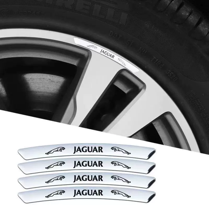 Adesivo de carro de metal com roda de personalidade 3D (4 peças)