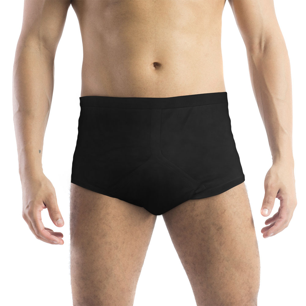 Mens Discreet Cotton Incontinence Pants with Built In PadStressNoMore