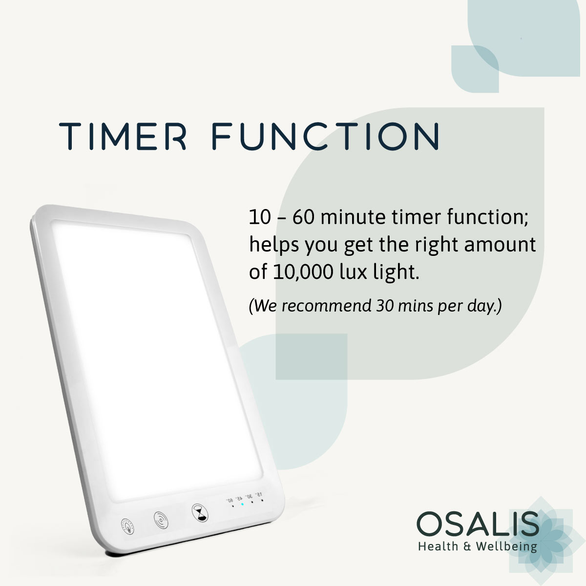 Osalis Compact 10000 Lux Daylight Therapy Lamp for SAD and Winter Blues 7