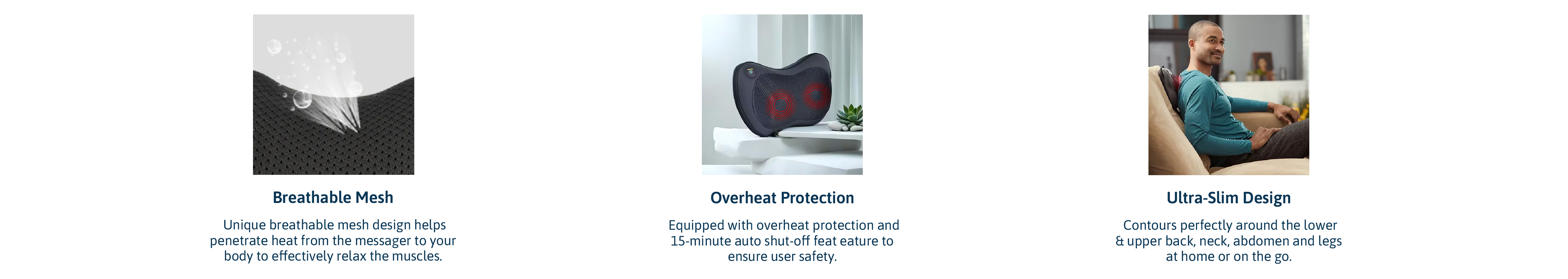 Osalis Shiatsu Heated Massage Cushion Features