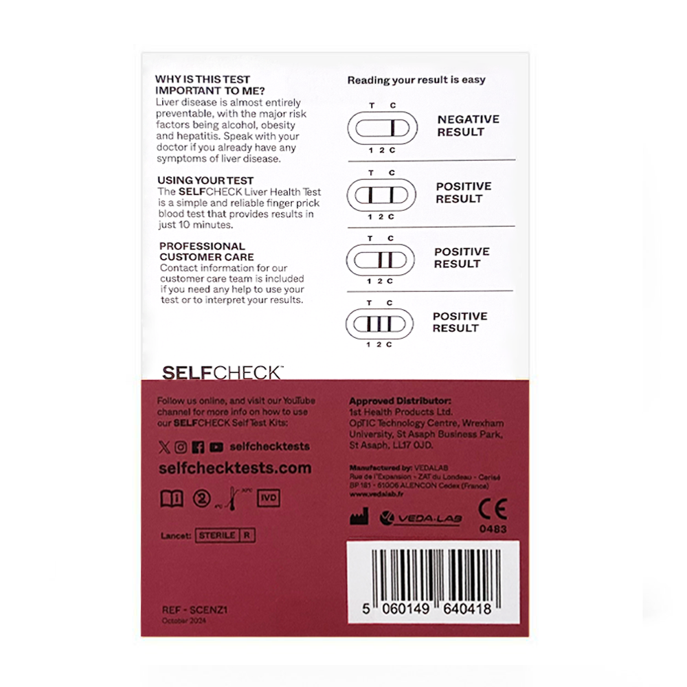 SELFCheck Liver Screen: Home Test Kit for Liver Enzymes