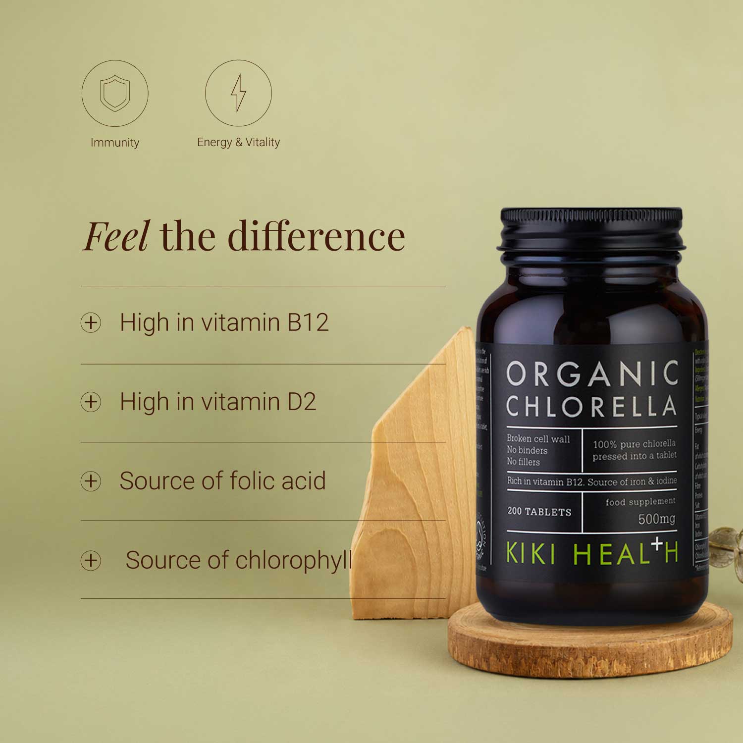 KIKI Health Organic Chlorella 500mg